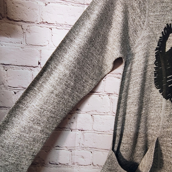 Inoah Mr. Whiskers Wearable Art Tunic Top with Pockets S Cat Grey Quarter Sleeve - Picture 6 of 10